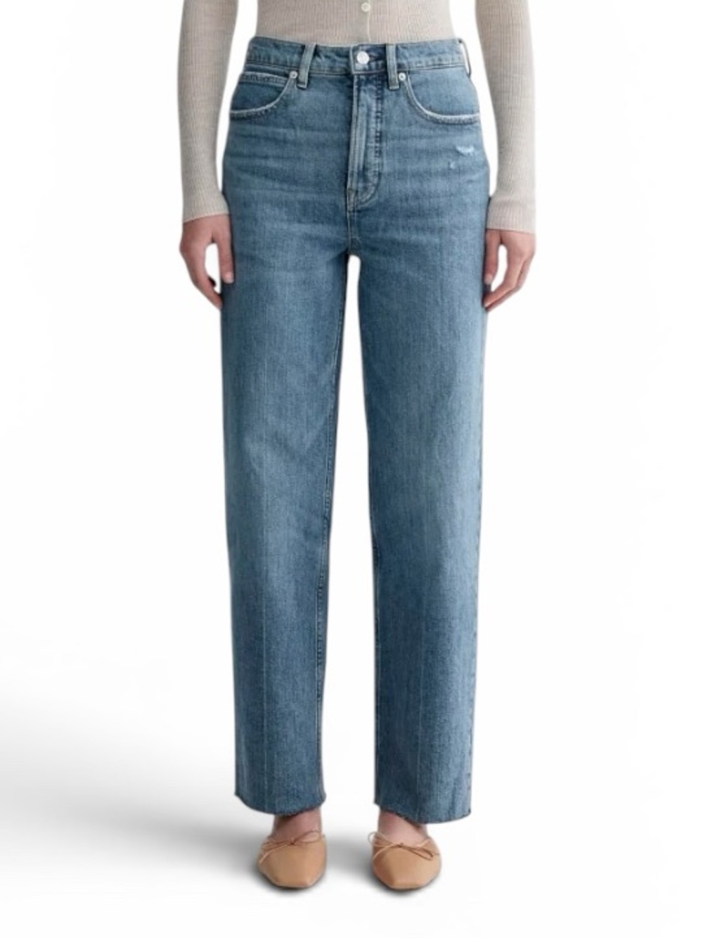 Everlane The ’90s Way High Jean Organic Cotton Distressed Blue 28 Regular